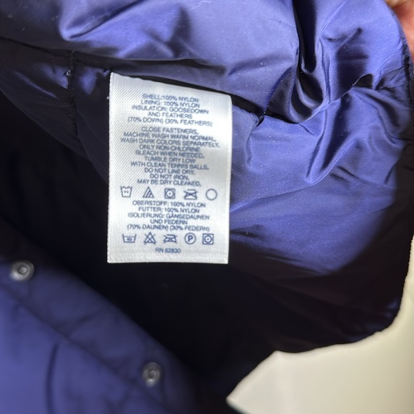 Lands End Mens Sz L (42-44) Blue Goosedown Puffer Vest Snap Front Lightweight - Picture 3 of 6